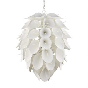 Свет для уюта и гармонии в спальне подарит белая люстра